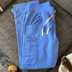 Figs Kade cargo scrub pants in ceil blue